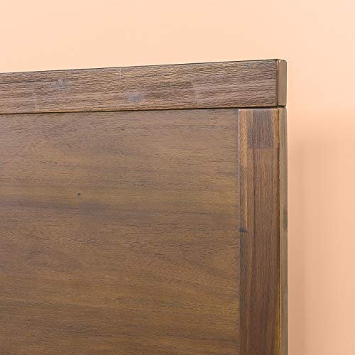 Zinus 12 Inch Acacia Wood Platform Bed with Headboard / No Boxspring Needed / Wood slat, Queen