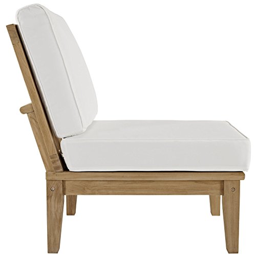 Modway EEI-1477-NAT-WHI-SET Marina Premium Grade A Teak Wood Outdoor Patio Furniture Set, 5 Piece, Natural White