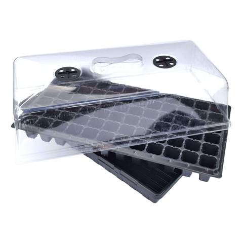 Extra Strength Seed Starter Kit, 10 Pack Combo, 10 of Each - 1020 Tray, Humidity Dome, 50 Cell Plug Tray