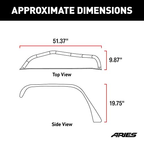 ARIES 1500201 Black Aluminum Front Jeep Wrangler JK Fender Flares