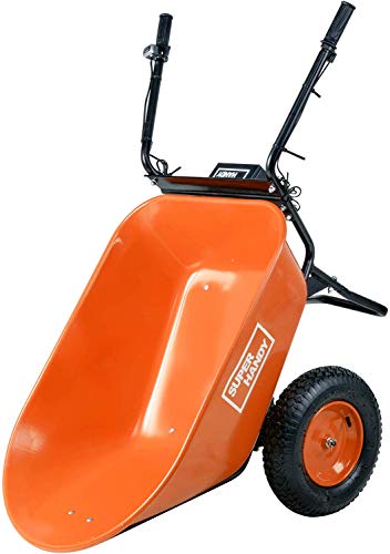 SuperHandy Ultra Duty Electric Powered Wheelbarrow Utility Cart 24V DC 180W AGM Driven 330LBS (150kgs) Capacity & 4 cu.ft. of Cubage Material Debris Hauler (Amazon Exclusive only for USA)