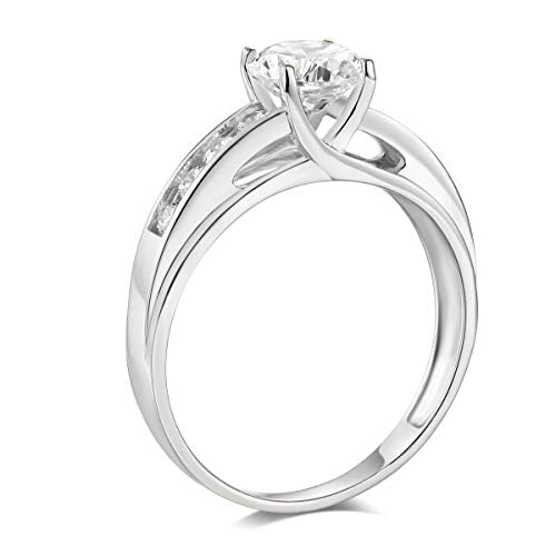 14k White Gold SOLID Wedding Engagement Ring - Size 6.5