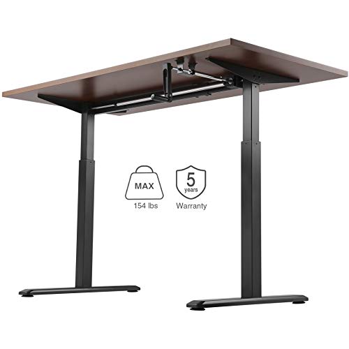 AVLT Handle Crank System Standing Desk Frame 48.4in Height Adjustable Desk Legs Smooth Crank Action Black