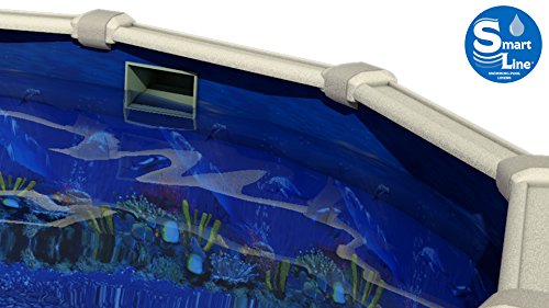Smartline Antilles Dolphin 15-Foot Round Liner | Overlap Style | 48-to-52-Inch Wall Height | 25 Gauge Virgin Vinyl | Designed for Steel Sided Above-Ground Swimming Pools