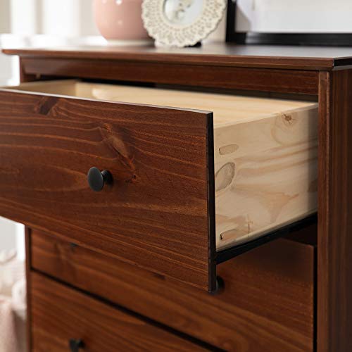 Walker Edison Wood Dresser Bedroom Storage Drawer Organizer Closet Hallway, 6, Walnut Brown