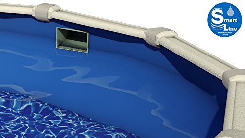 Smartline Swirl Bottom 18-Foot-By-33-Foot Oval Liner | Overlap Style | 48-to-52-Inch Wall Height | 20 Gauge Virgin Vinyl | Designed for Steel Sided Above-Ground Swimming Pools