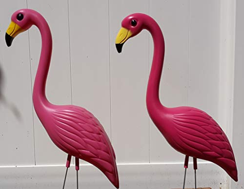 12 Plastic Pink Flamingos, XL Premium Yard Flamingos.