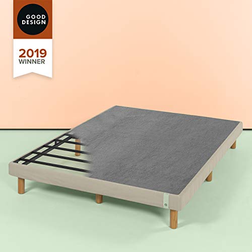 Zinus 11 Inch Quick Snap Standing Mattress Foundation/Low profile Platform Bed/No Box Spring needed, Beige, King