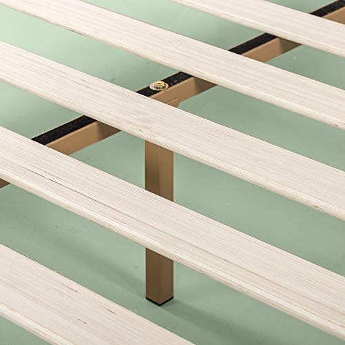 Zinus 12 Inch Acacia Wood Platform Bed with Headboard / No Boxspring Needed / Wood slat, Queen
