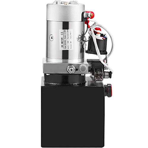 Mophorn 12V Hydraulic Pump Unit 4 Quart (Steel,Double Acting)