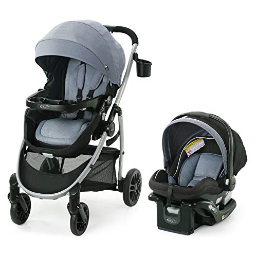 Graco Modes Pramette Travel System-Baby Stroller w/ True Bassinet, Extra Storage, Child Tray & SnugRide 35 Infant Car Seat, Ontario