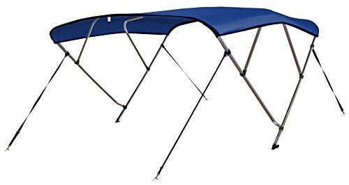 Leader Accessories Pacific Blue 4 Bow 8'L x 54" H x 79"-84" W Bimini Top Cover 4 Straps for Front and Rear Includes Mounting Hardwares with 1 Inch Aluminum Frame