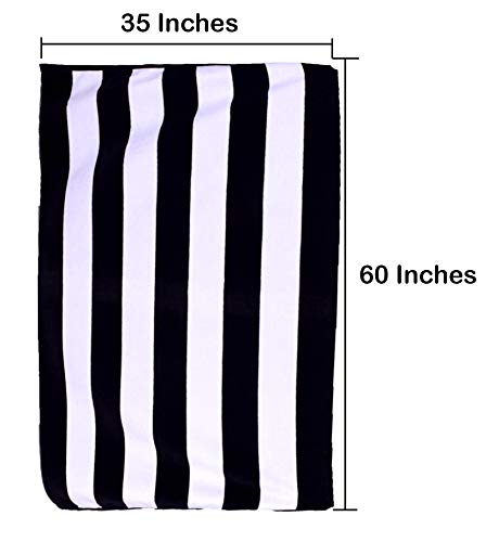 La Calla Cabana Beach Towel - 100% Terry Velour Cotton Turkish Towels - 35 Inches by 60 Inches Plush Soft and Comfortable and Extremely Absorbent - Eco Friendly (6 Pack, Black)