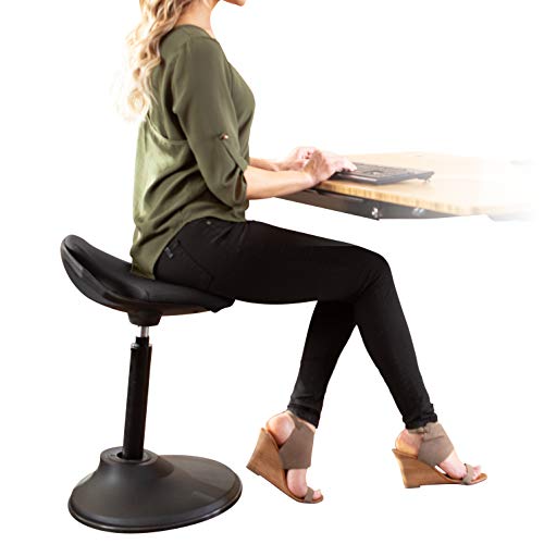 Uprite Ergo Active Stool Adjustable Height Chair for Desks & Workstations (Black)