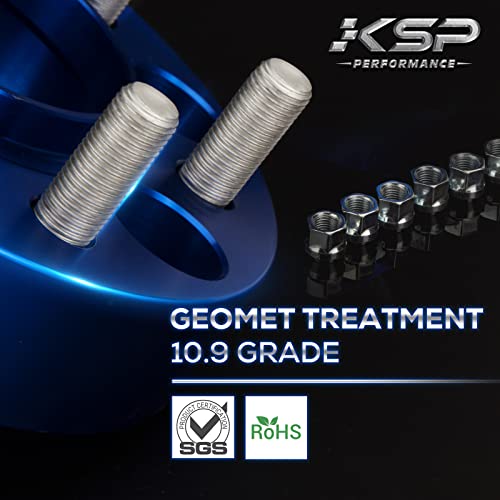 KSP 5x5 Wheel Spacers for JK XK WJ WK, 2"(50mm Hubcentric Spacers with 1/2-20 Studs 71.5mm Bore Forged for 1999-2010 Grand Cherokee, 2005-2010 Commander, 2007-2017 Wrangler, 4Pcs Blue