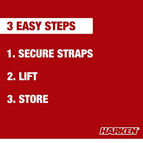HARKEN - Kayak Overhead Garage Storage Hoist, Self-Leveling, Safe Anti-Drop System, Easy One-Person Operation, Smart Garage Organization