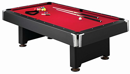 Mizerak Donovan II 8' Billiard Table with 2 Cues, Set of Billiard Balls, Triangle Brush and 2 Chalk