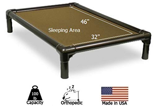 Kuranda Walnut PVC Chewproof Dog Bed - XXL (50x36) - Cordura - Khaki