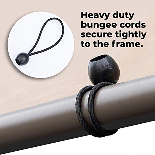 Abba Patio 10 x 20-Feet Light Portable Canopy with 6 Steel Legs, Beige & Brown