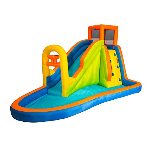 BANZAI Plummet Falls Adventure Inflatable Backyard Kids Water Slide and Pool