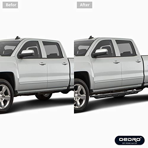 oEdRo 6" Side Step ,Unique Multi-layerTextured Black Running Boards Nerf Bars