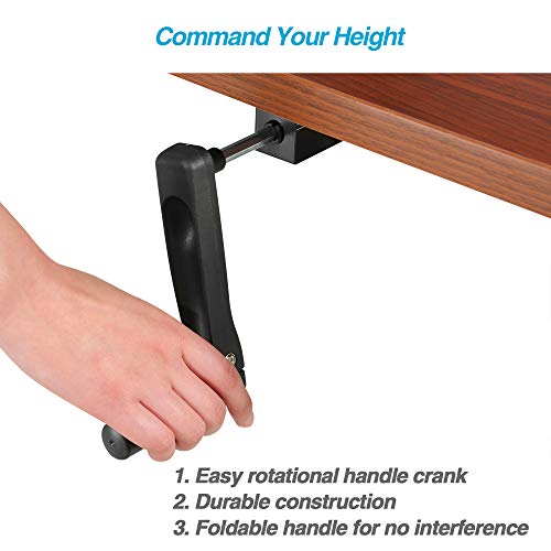 AVLT Handle Crank System Standing Desk Frame 48.4in Height Adjustable Desk Legs Smooth Crank Action Black
