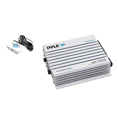 4 X Pyle 6" 200 Watt Indoor/Outdoor Waterproof Home PA Horn Speakers With Pyle Elite Series Marine Bluetooth 4-Channel 400 Watt Amplifier