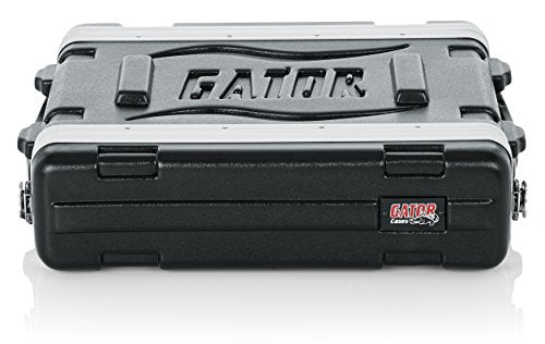 Gator Cases Lightweight Molded 2U Rack Case with Heavy Duty Latches; Shallow 14.25" depth (GR-2S)