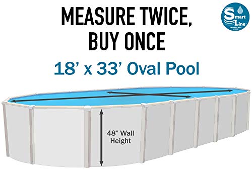 Smartline Boulder Swirl 18-Foot-by-33-Foot Oval Liner | UniBead Style 48-Inch Wall Height | 20 Gauge Virgin Vinyl | Designed for Steel Sided Above-Ground Swimming Pools | Universal Gasket Kit Included