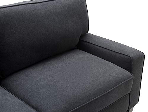 Serta Palisades Upholstered Sofas for Living Room Modern Design Couch, Straight Arms, Soft Fabric Upholstery, Tool-Free Assembly, 78", Charcoal