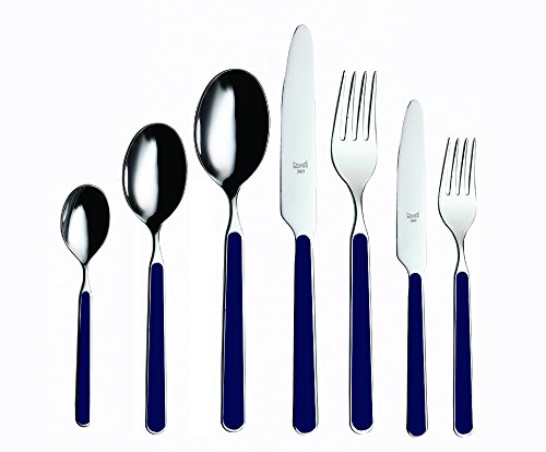 Mepra Fantasia 42 Piece Kitchen Set - Cobalt Finish Handles Dishwasher Safe Cutlery