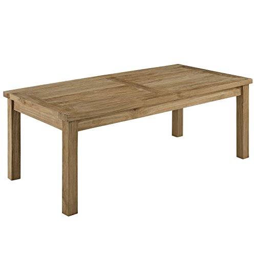 Modway EEI-1477-NAT-WHI-SET Marina Premium Grade A Teak Wood Outdoor Patio Furniture Set, 5 Piece, Natural White
