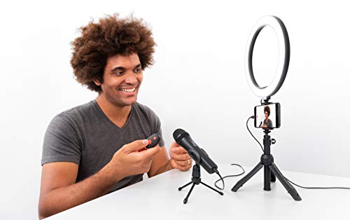 IK Multimedia iRig Video Creator HD Smartphone Microphone Camera Stand & LED Ring Light Great For Social Media Streaming