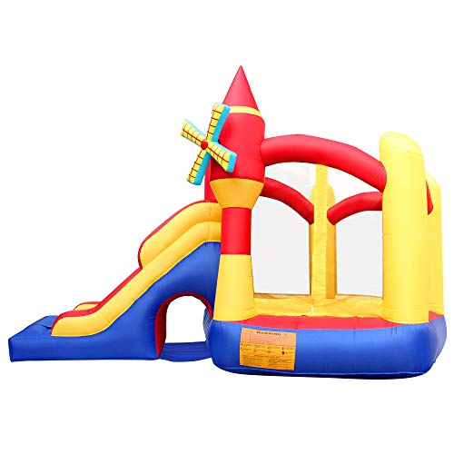 RETRO JUMP Inflatable Windmill Castle Bounce House with Slide Jumper Bouncy Bouncer for Birthday Party Gift