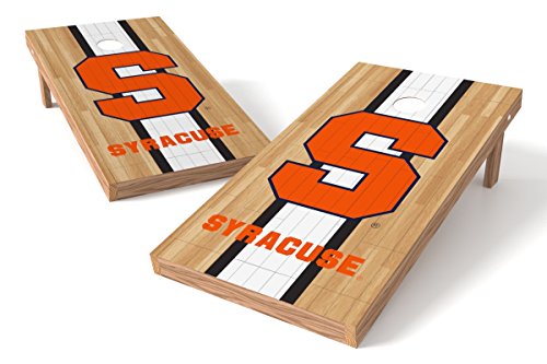 Wild Sports NCAA College Syracuse Orange 2' x 4' Hardwood Authentic Cornhole Game Set