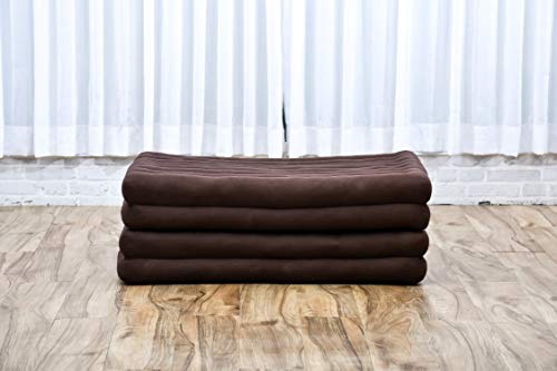LEEWADEE Trifold Mattress Standard – Comfortable Thai Massage Pad, Foldable Floor Mattress Filled with Eco-Friendly Kapok, Perfect to Use as a Sleeping Mat 79 x 28 inches, Brown