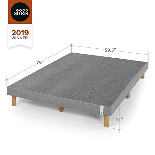 Zinus 11 Inch Quick Snap Standing Mattress Foundation/Low profile Platform Bed/No Box Spring needed, Gray, Queen