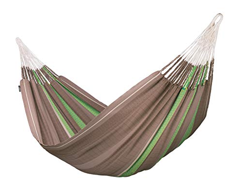 LA SIESTA Flora Chocolate - Organic Cotton Kingsize Family Classic Hammock with CasaMount Black Multipurpose Suspension