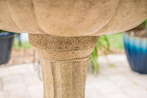 Kenroy Home Classic Outdoor Solar Floor Fountain ,44 Inch Height, 22 Inch Width, 22 Inch Ext. with Sandstone Finish