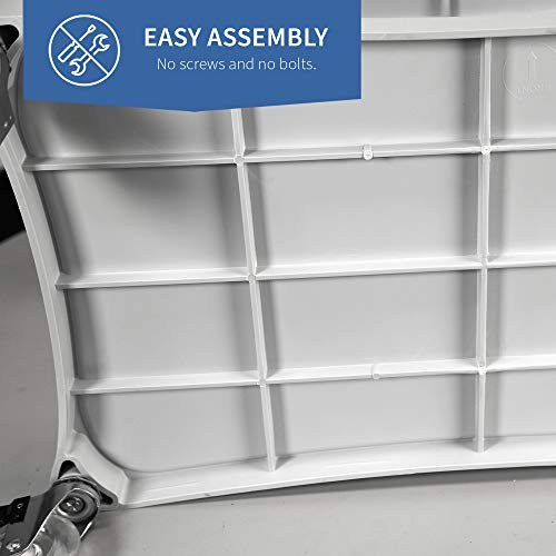 Lakeside Manufacturing 2510 Utility Cart, Plastic, 3 Shelves, 500 lb. Capacity, Light Grey, 16.75 x 29.5-inches