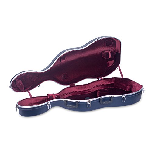 Crossrock CRA862CEFBL 4/4 and 3/4 Size ABS Molded Cello Case with Wheels in Blue