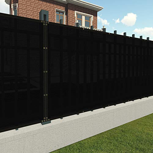 Patio Paradise 6' x 72' Black Fence Privacy Screen, Commercial Outdoor Backyard Shade Windscreen Mesh Fabric with Brass Gromment 88% Blockage- 3 Years Warranty (Customized