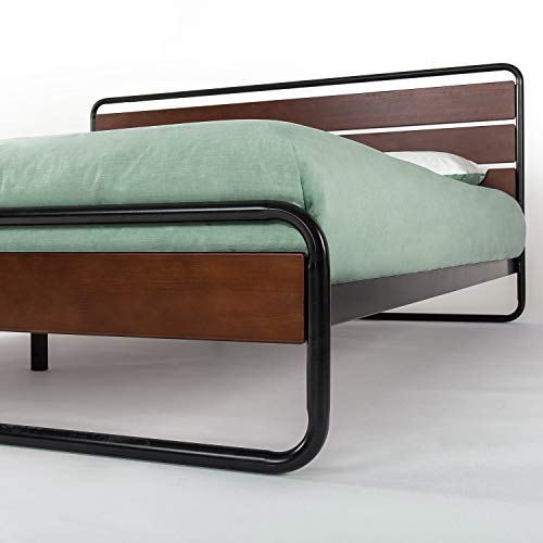 Zinus Therese Metal and Wood Platform Bed with Wood Slat Support, Full