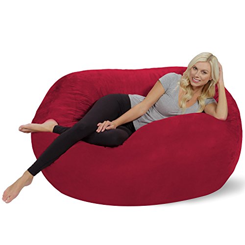 Chill Sack Bean Bag Chair: Huge 5' Memory Foam Furniture Bag and Large Lounger - Big Sofa with Soft Micro Fiber Cover - Cinnabar