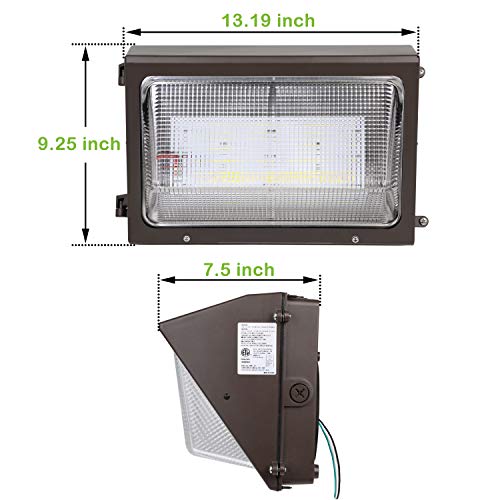 Hykolity High Output LED Wall Pack Outdoor Commercial Area Security Light 0-10V Dimmable 5000K Daylight DLC Complied 4 Pack