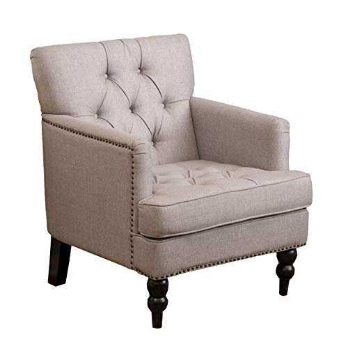 Christopher Knight Home Malone Fabric Tufted Club Chair, Pewter