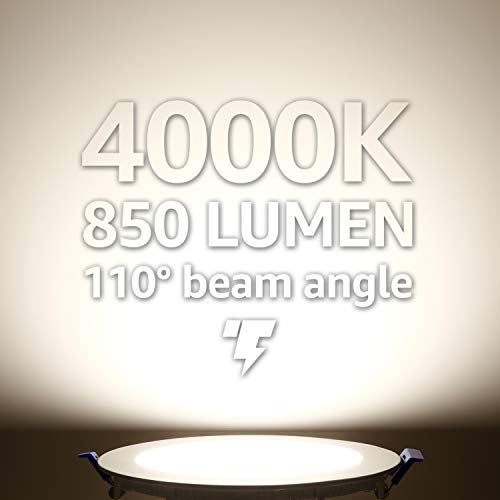 TORCHSTAR Essential Series 16Pack 12W 6" Recessed Lighting, Dimmable Ultra-Thin Ceiling Light, 4000K Cool White, 100W Eqv