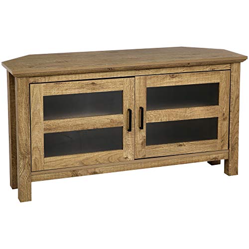Rockpoint Adonia Corner TV Stand Media Console, 44-Inch, Café au Lait