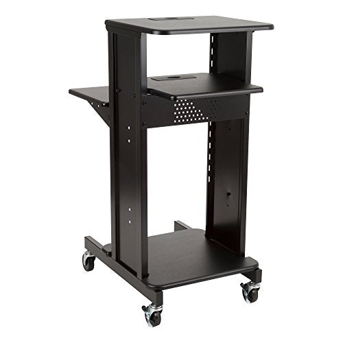 Norwood Commercial Furniture NOR-TY1000BK-SO Laptop Caddy Cart Presentation Station, black