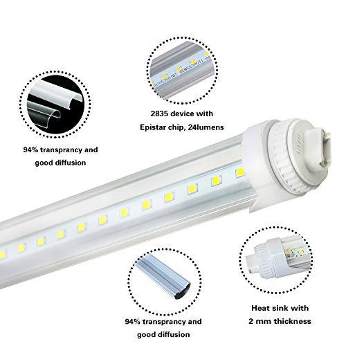 LED Tube Light,R17D 5FT 24W F60T12/CW/HO,Vending Cooler Freezer Fluorescent Replacement (10-Pack 5500k)